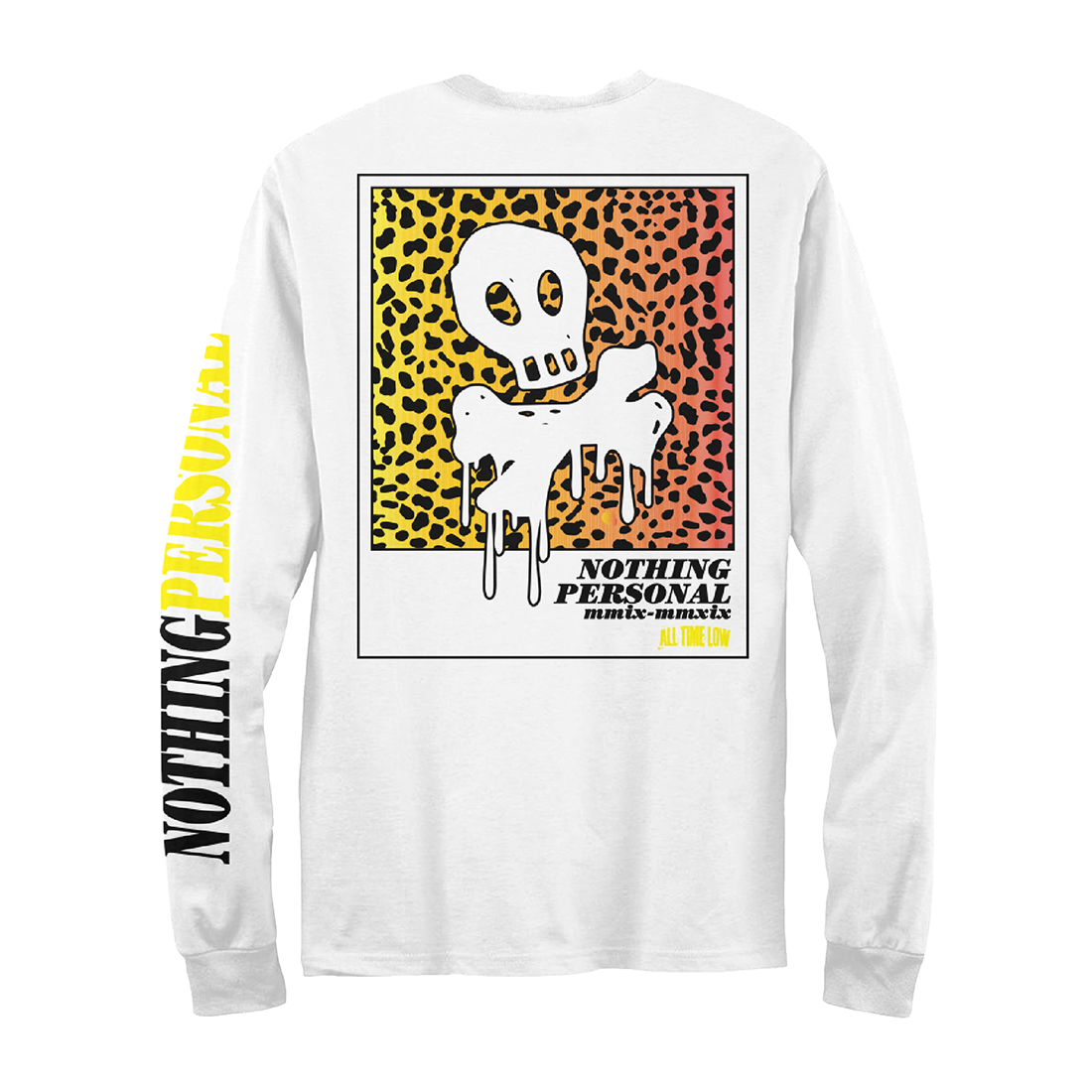 Nothing Personal Leopard Skull and Bones Long Sleeve (White)